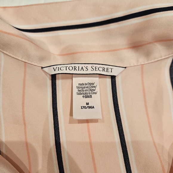 Victoria's Secret Pink Stripe Silky Pajama Romper Medium - Picture 3 of 8